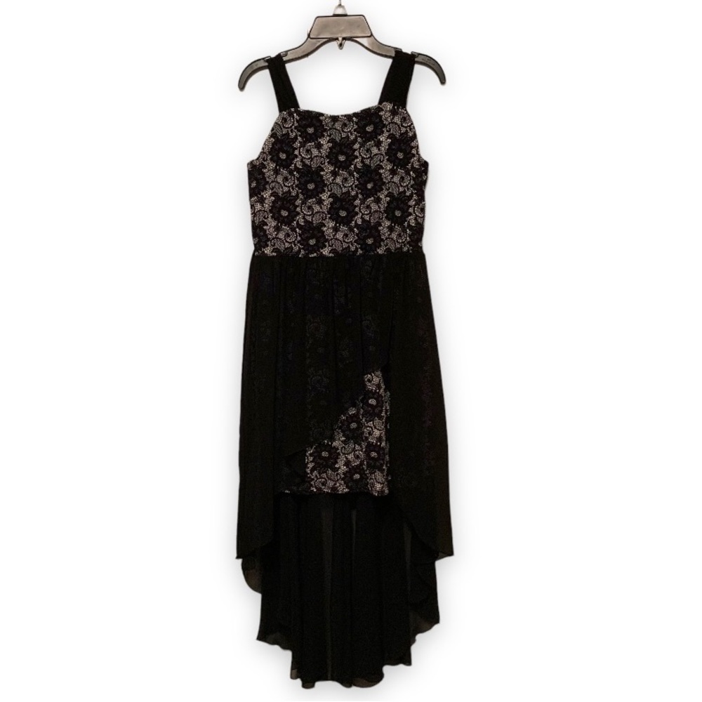 Amy’s Closet Formal Black & White Floral Print Sleeveless Walk Through Dress